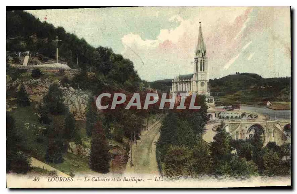 Lourdes — O Calvário e a Basílica — LL. - Frente