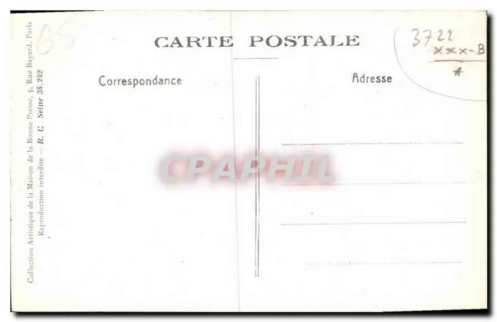 Lourdes - De Grot - Locaties en Herinneringen - (naar een foto van 1858) - Achterkant