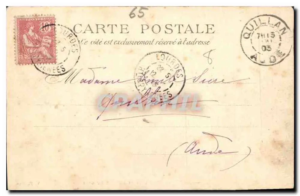 Lourdes — Der Hafen und die Brücke des Gave — V.P. Paris - Rückseite
