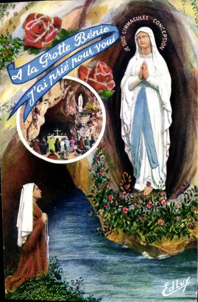 Lourdes — A Aparição e a Gruta Milagrosa — Edição A. Doucet - Frente