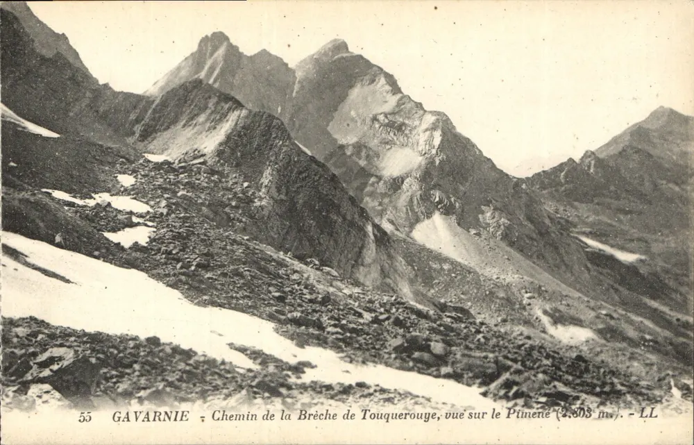 Gavarnie - Weg der Brèche de Touquerouye, Blick auf den Pimené (2.803 m.) - LL - Vorderseite