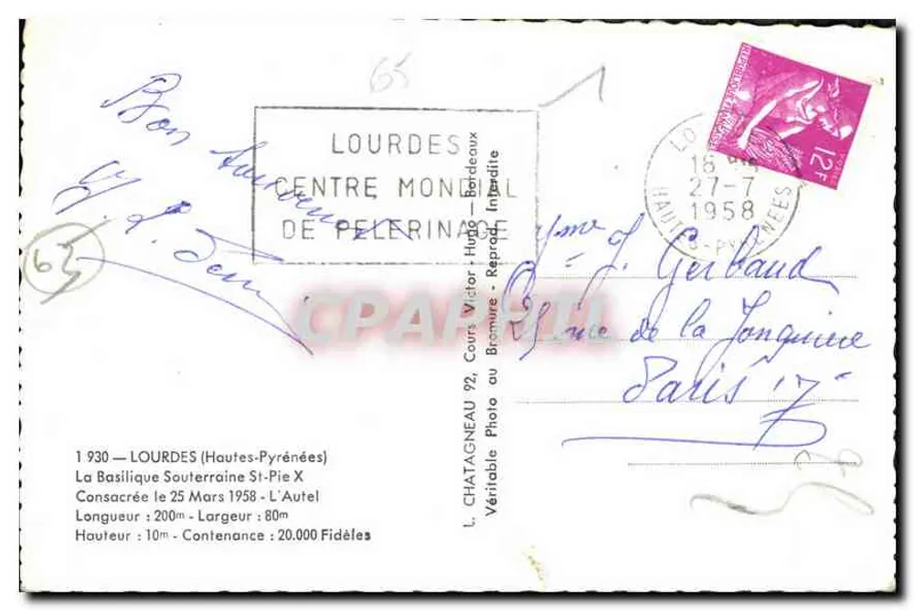 Unterirdische Basilika Saint-Pierre — Lourdes — Verlag Elcée - Rückseite