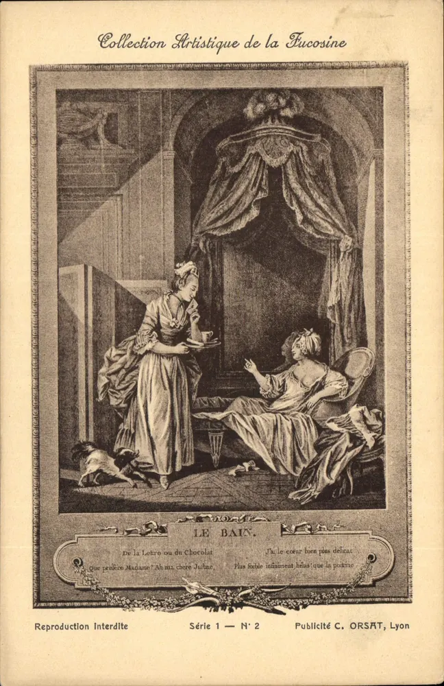 Das Bad — Aus der Zeitung oder Schokolade — Werbung C. ORSAT, Lyon - Vorderseite