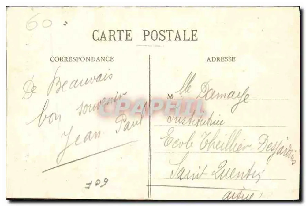 Beauvais — Statua Jeanne Hachette — N.G. - Rewers