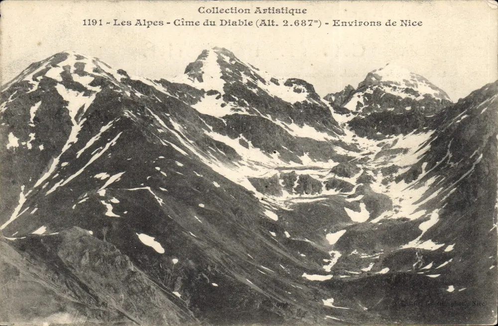 De Alpen - Top van de Duivel (Hoogte 2.687m) - Omgeving van Nizza — Artistieke collectie — fot. Nizza - Voorkant