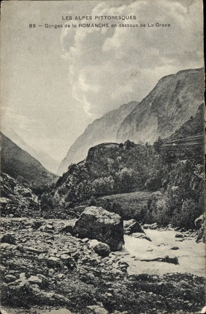 Schluchten der Romanche unter La Grave — Die malerischen Alpen — Serie 85 - Vorderseite