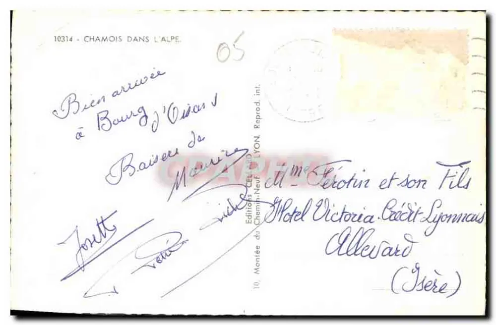 Chamois na Alpe — 10314 — Editores Cité du Cinéma-Neuf, Lyon - Verso