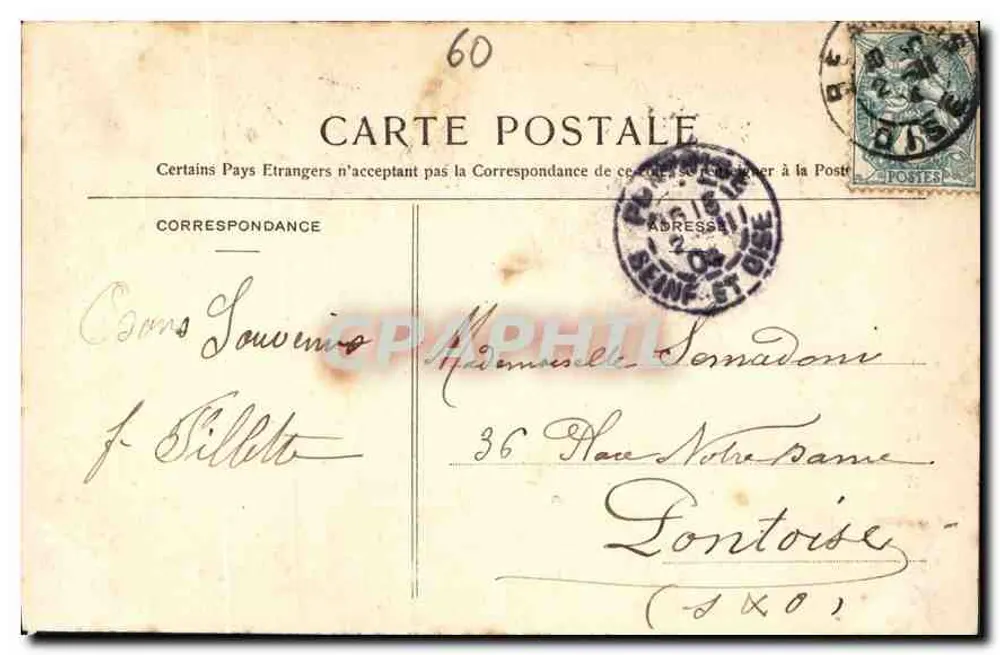 Beauvais — Estátua de Jeanne Hachette — Edição Dallet e P. Beauvais - Verso