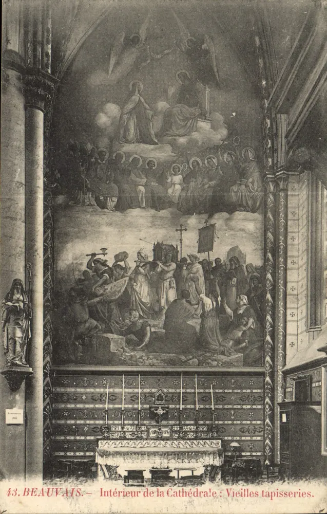 Beauvais — Innenansicht der Kathedrale: Alte Teppichweberei - Vorderseite