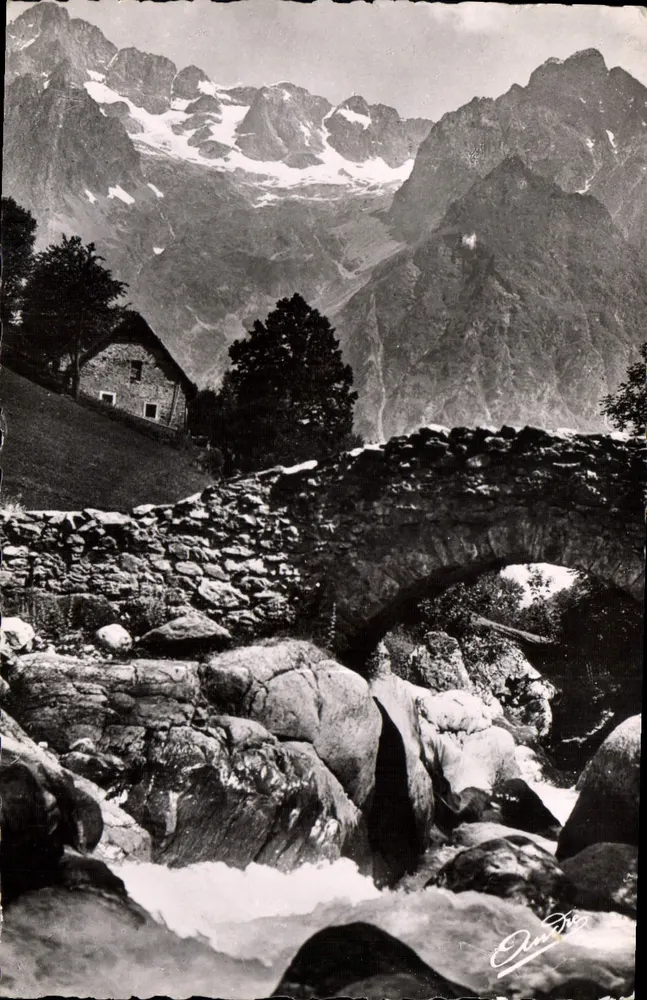 O torrente - Agnielles — Paisagens Alpestres, n°513, Edição de Arte André, Grenoble - Frente