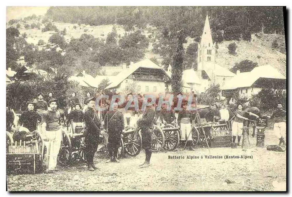 Alpine-Batterie in Vallouise (Hautes-Alpes) — militärische Fotografie — Verlag C.E.E. Nr. D2 485 08 02 - Vorderseite