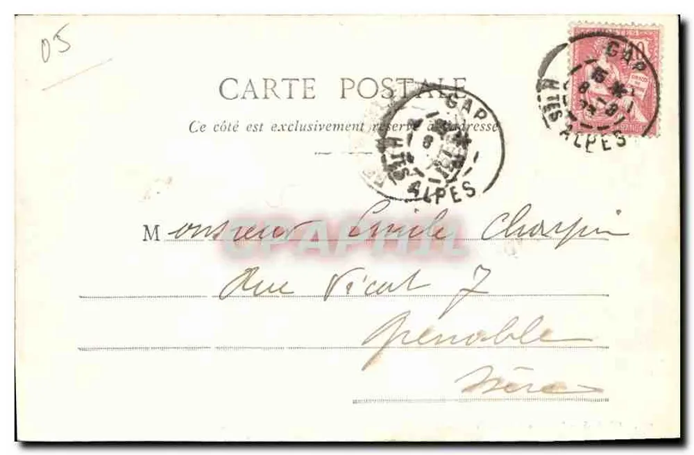 Oisans - Les Gauchoirs und die Muselle — Foto von J. G. - L. Pons, Papierhersteller-Verlag, Grenoble - Rückseite