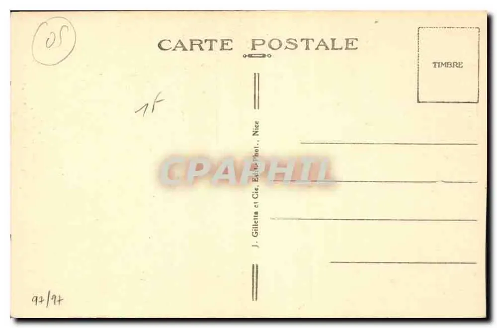 Gorges van Cians — Route van Beuil (A.M.) — J. Gilletta et Cie, Nizza - Achterkant