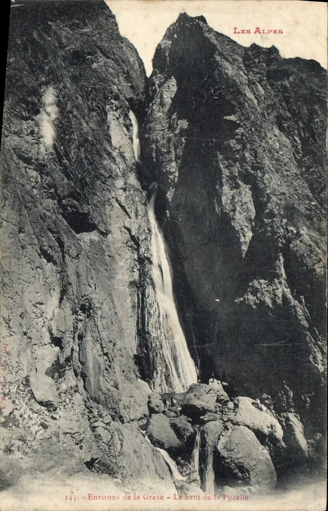 Die Alpen - Um la Grave - Le Saut de la Pucelle - V. Béguier, Verleger, Gap, Nr. 145 - Vorderseite