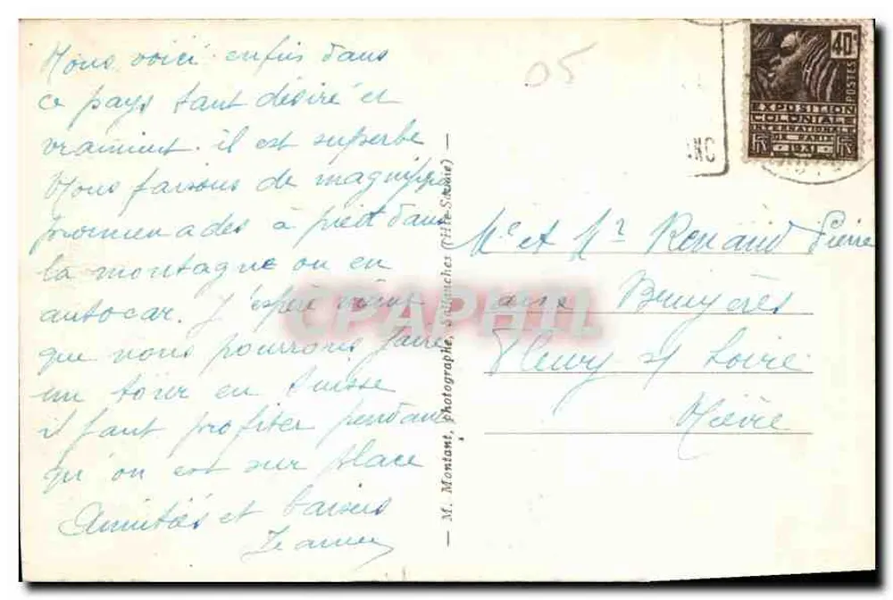 As agulhas de Chamonix, vistas de Plan-Pratz — Alpes pitorescos — editora não visível, n° 238 - Verso