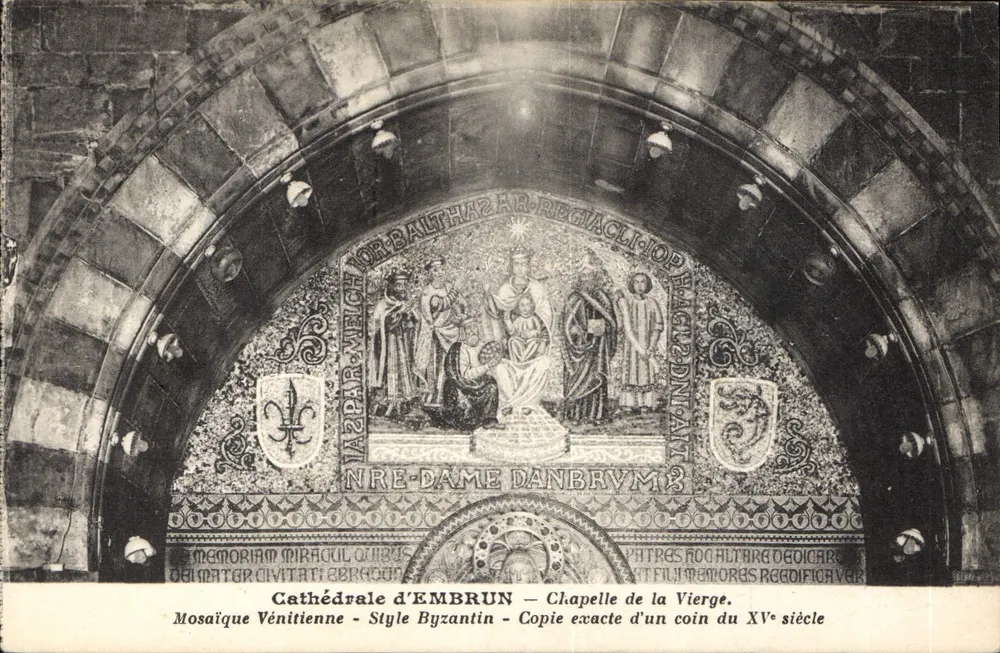 Kathedrale von Embrun — Kapelle der Jungfrau — byzantinische Mosaik des 15. Jahrhunderts - Vorderseite