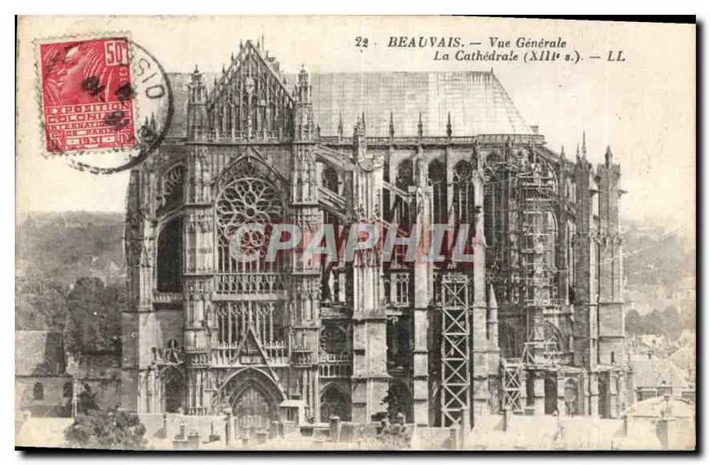Beauvais — Allgemeiner Blick — Die Kathedrale (13. Jahrhundert) — LL - Vorderseite