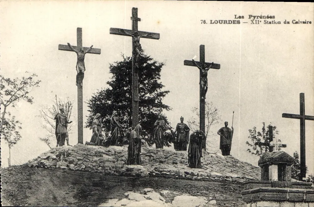 Lourdes — XII. Station des Kreuzes — Die Pyrenäen - Vorderseite