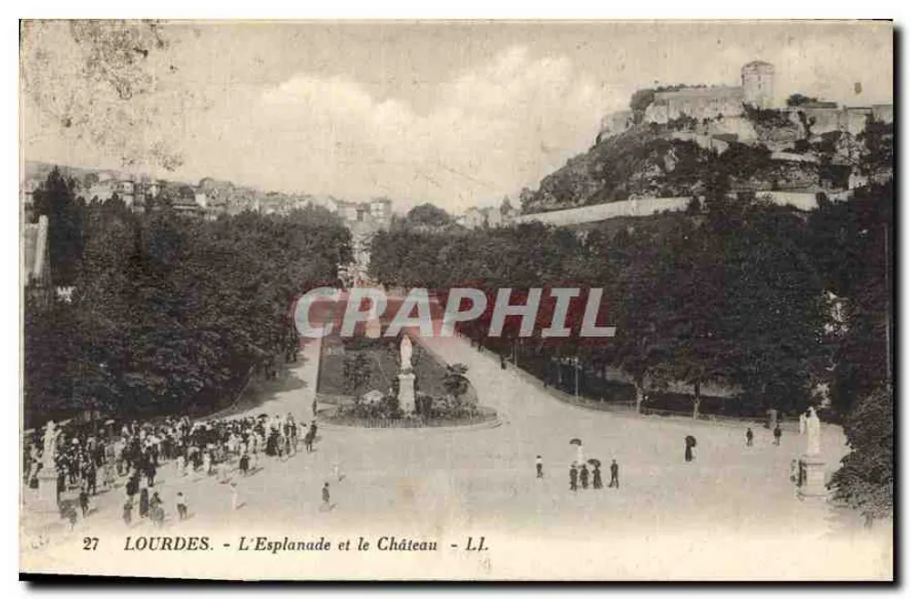 Lourdes - A Esplanada e o Castelo - LL. - Frente