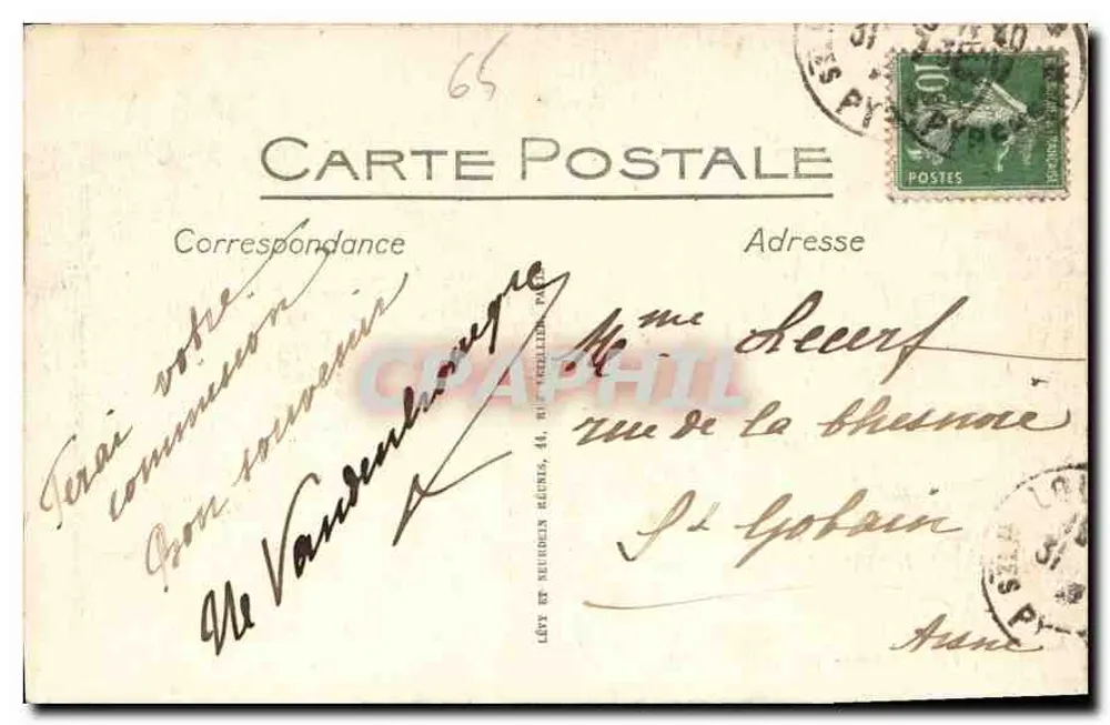 Lourdes - A Esplanada e o Castelo - LL. - Verso