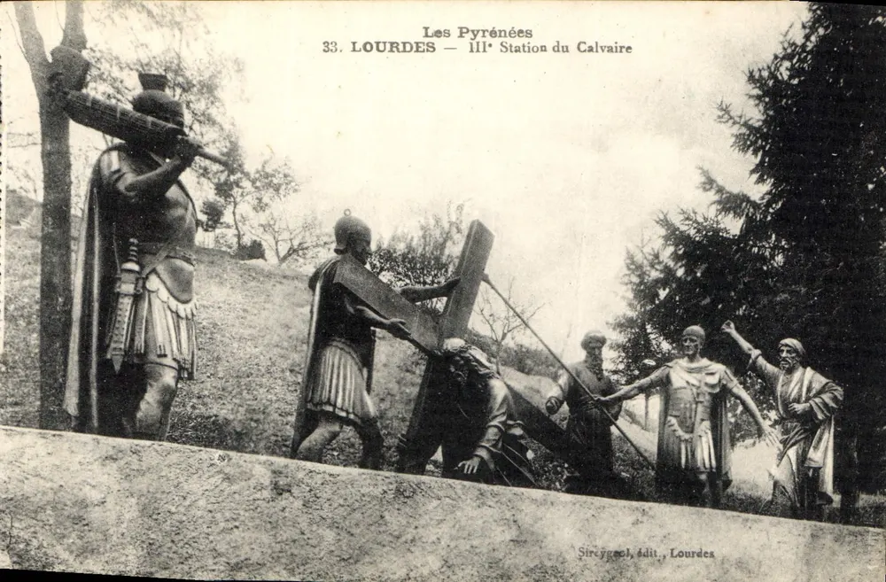 Lourdes — III. Station des Calvariums — Sireygeol, Verlag, Lourdes - Vorderseite