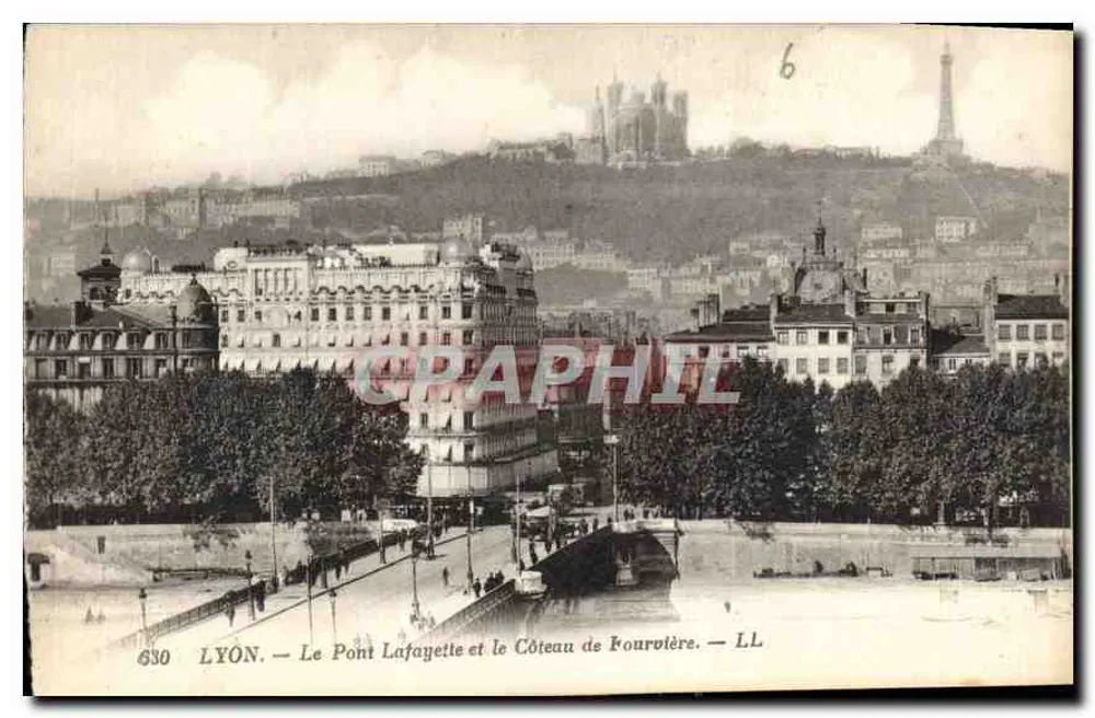 LYON — Le Pont Lafayette und der Côteau de Fourvière — LL - Vorderseite