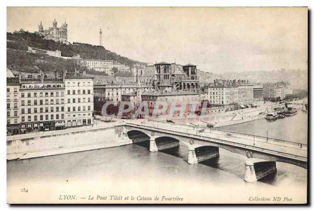 LYON — Le Pont Tilsit und der Coteau de Fourvière — Collections ND Phot, n° 154 - Vorderseite