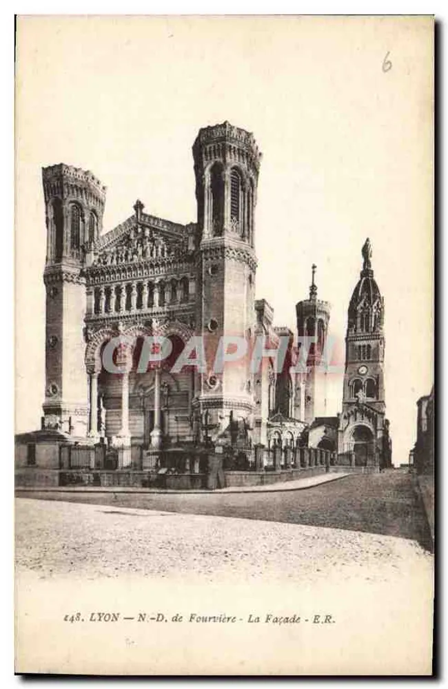 LYON — Nossa Senhora de Fourvière — A Fachada — E.R. - Frente