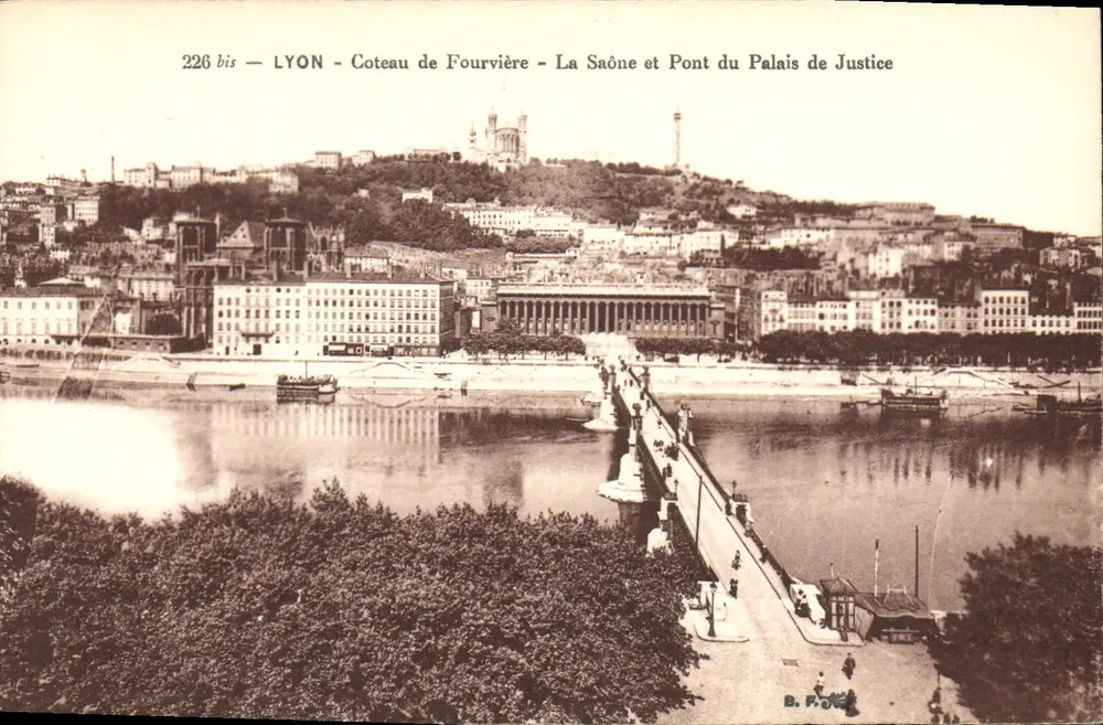 LYON - Fourvière-Hügel - Die Saône und Brücke des Palasts der Justiz — B. P. O. - Vorderseite