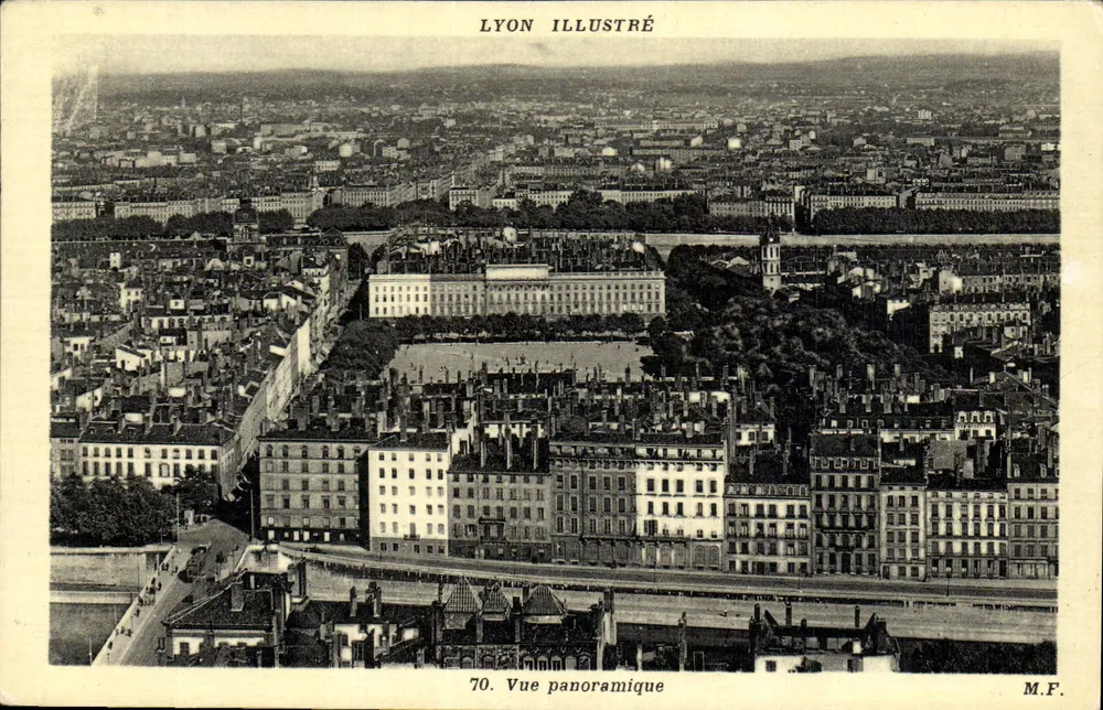 Panorâmica de Lyon — vista aérea — Lyon Illustré, n°70, éd. M.F. - Frente