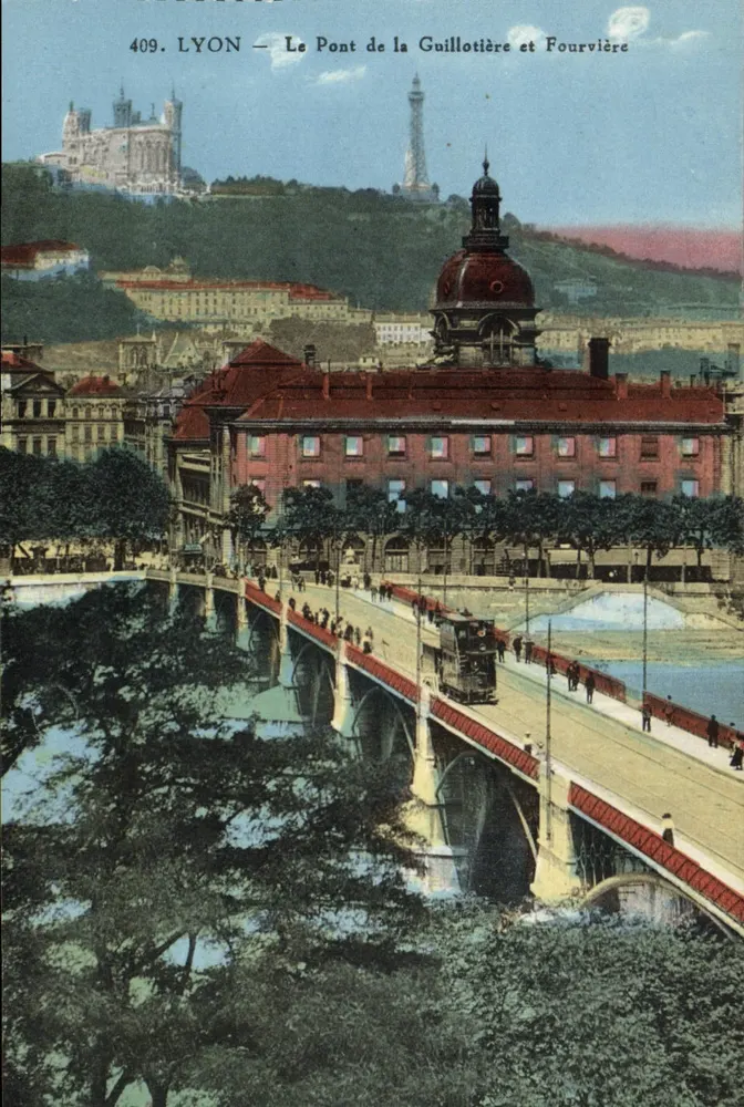 LYON — Die Guillotière-Brücke und Fourvière — Verlag: C. P. A. (Nr. 409) - Vorderseite