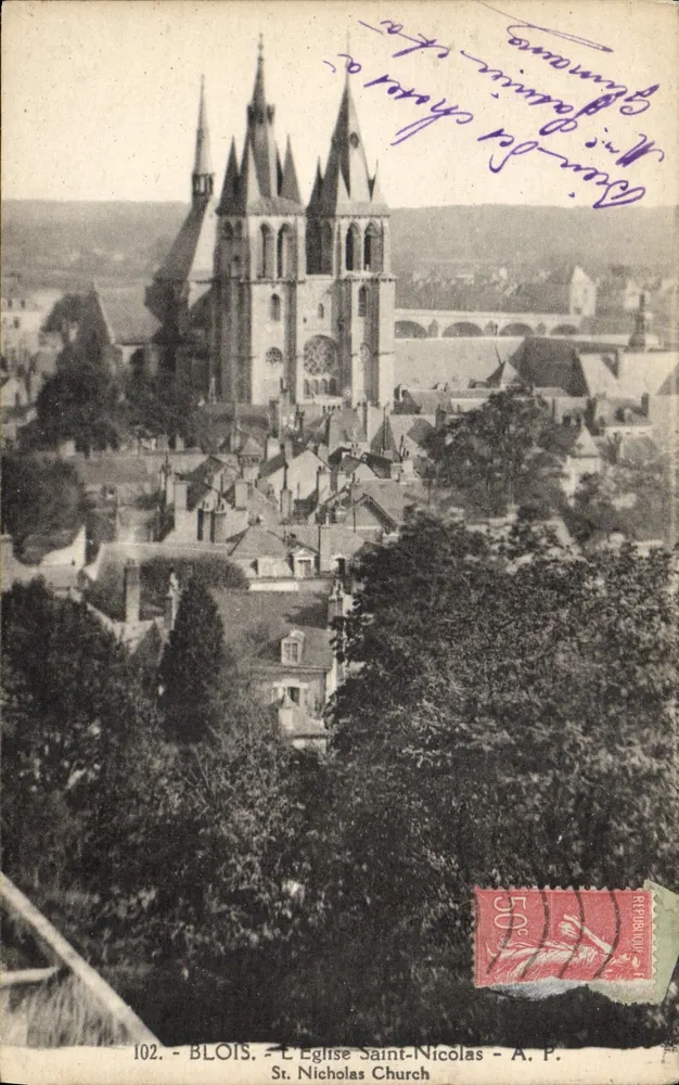 Blois — A Igreja de São Nicolau — A.P. - Frente