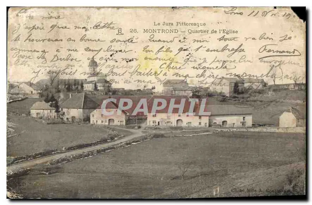 Montrond — Viertel der Kirche — Fräulein A. Couturier - Vorderseite