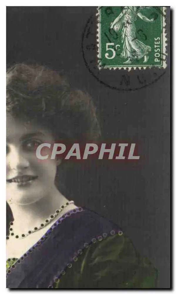 Jovem mulher — retrato — editor desconhecido, número de série não visível - Frente