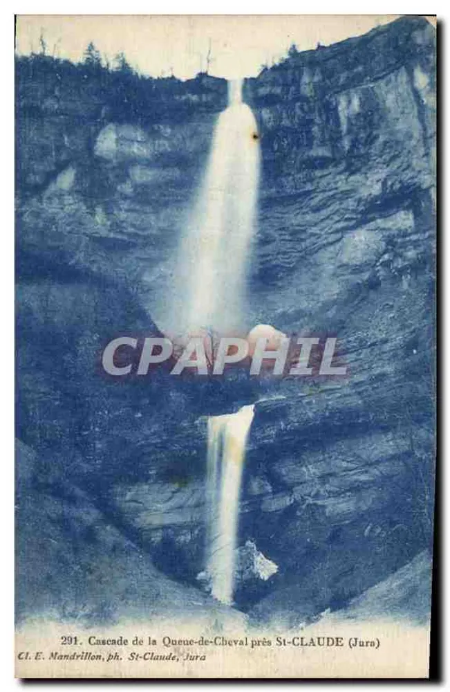 Cachoeira da Queue-de-Cheval perto de St-CLAUDE (Jura) — Cl. E. Mandrillon, n° 291 - Frente