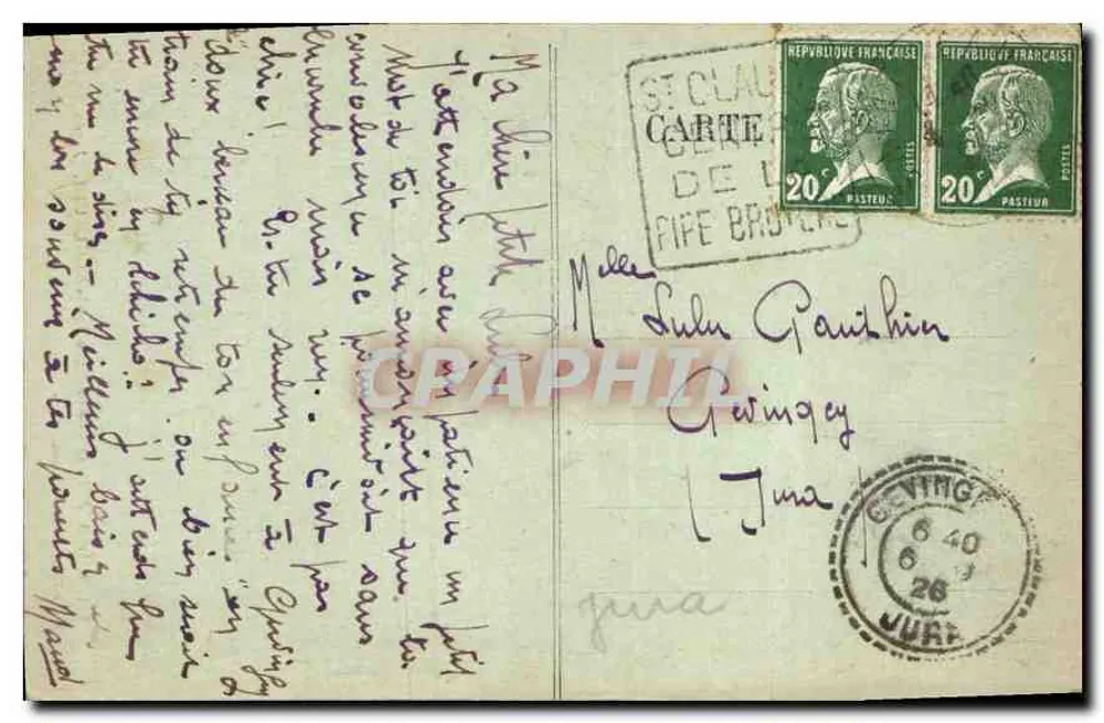 Cachoeira da Queue-de-Cheval perto de St-CLAUDE (Jura) — Cl. E. Mandrillon, n° 291 - Verso