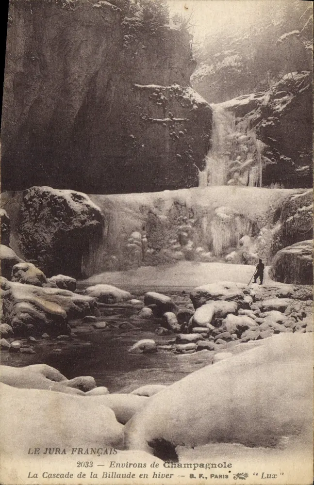 Die Billauade-Wasserfälle im Winter — Umgebung von Champagnole — B. F., PARIS — N° 2033 - Vorderseite