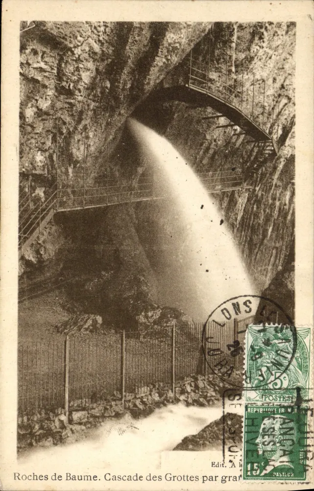 Roches de Baume — Wodospad Grot — Wyd. A. Lons-le-Saunier - Awers