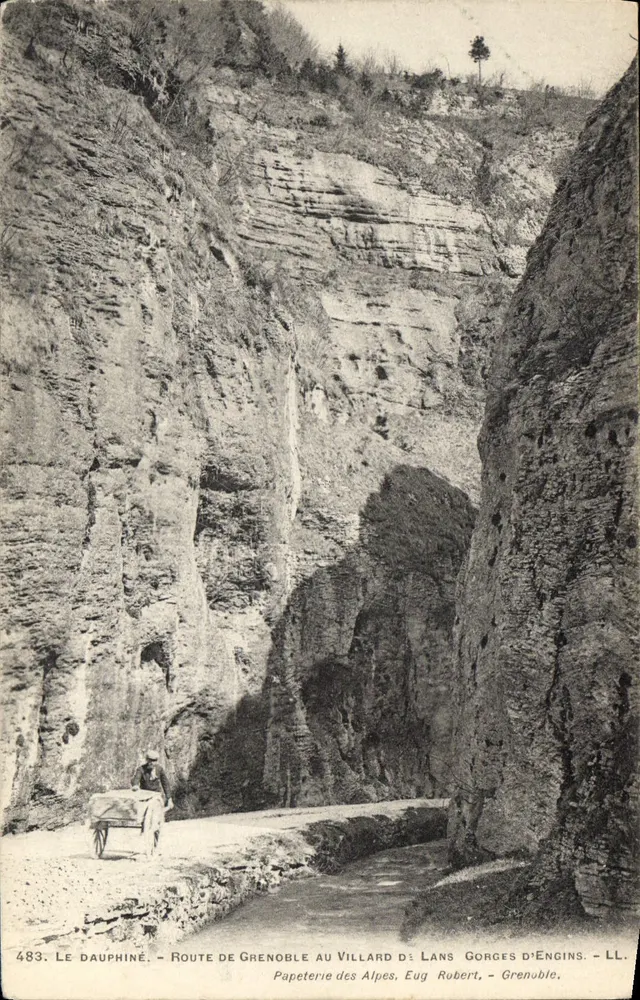 Gorges d'Engins — Route von Grenoble nach Villard des Lans — Papeterie des Alpes, Eug Rubert, Grenoble - Vorderseite