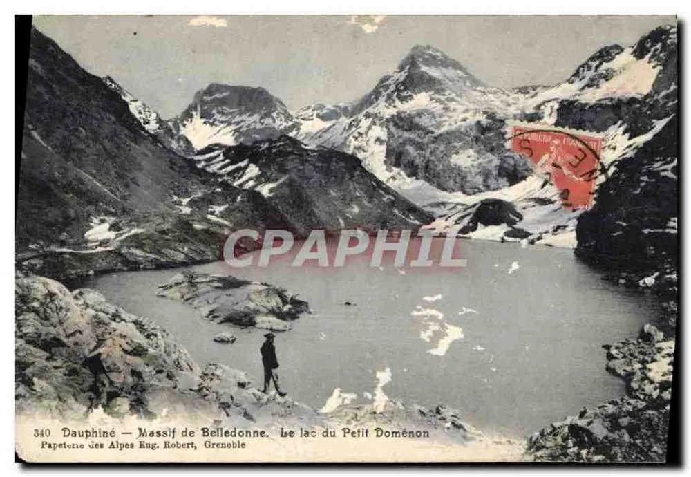 Dauphiné — Massiv von Belledonne. See Petit Doménon — Papeterie des Alpes Eug. Robert, Grenoble - Vorderseite