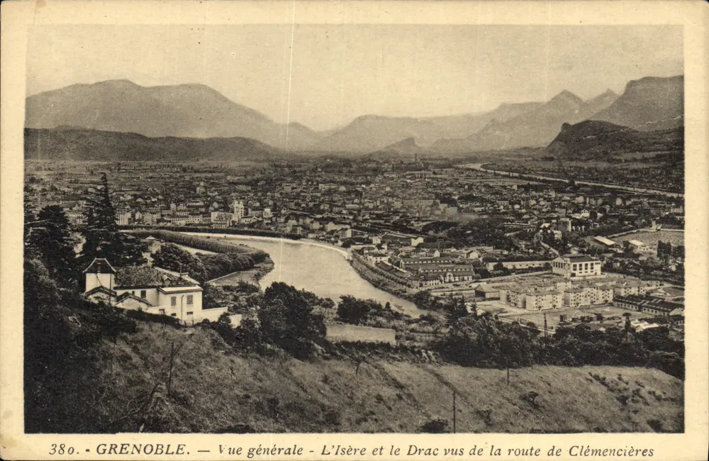Grenoble — Allgemeiner Blick — Die Isère und der Drac von der Straße Clémencières aus gesehen - Vorderseite