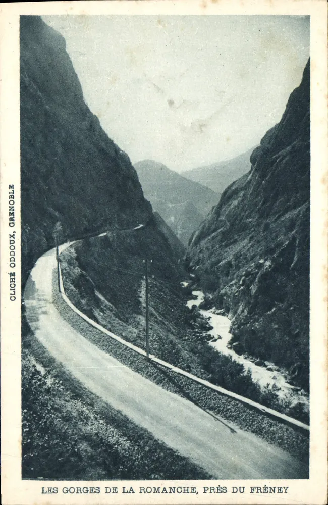 As Gorges da Romanche, perto do Fréney — cliché Oddoux, Grenoble - Frente