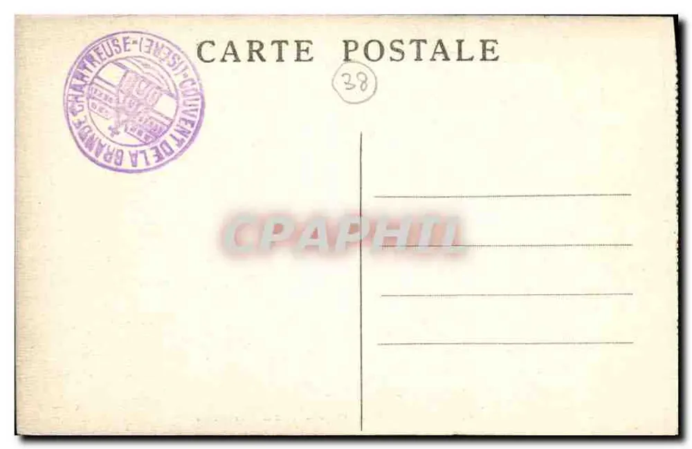 Dauphiné — Klasztor Grande-Chartreuse — wydawca C.P.A.V. n°56 - Rewers