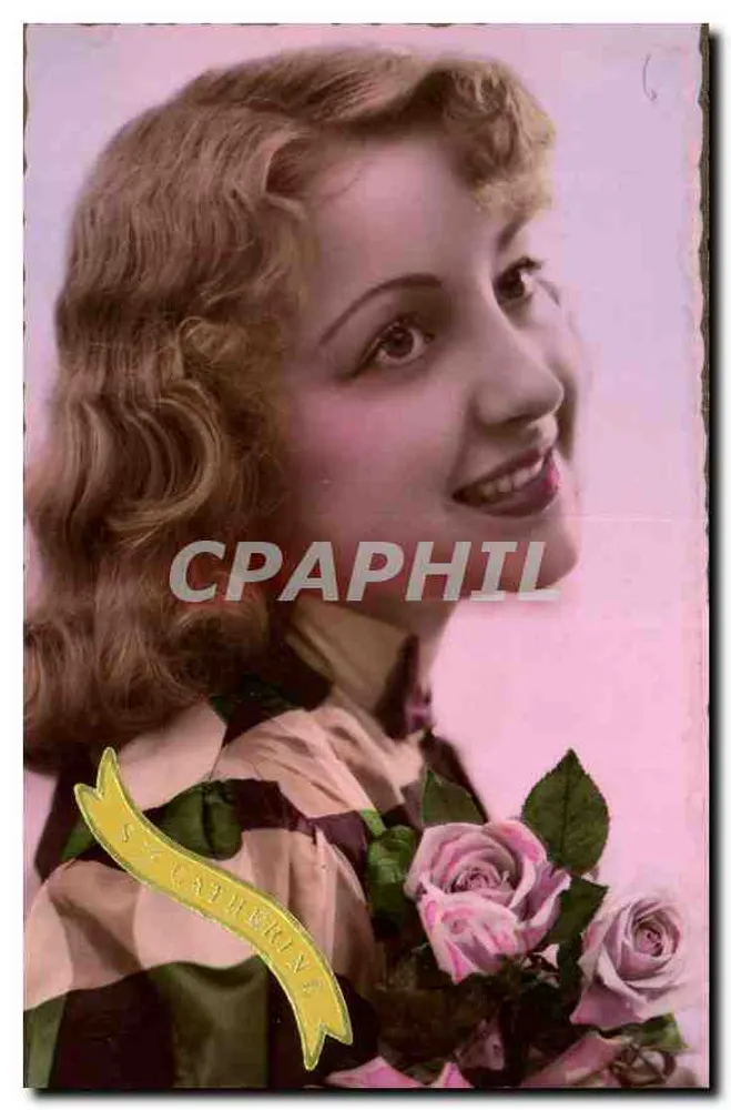 Jovem mulher sorridente — rosas — Éditions de France, n°427 - Frente