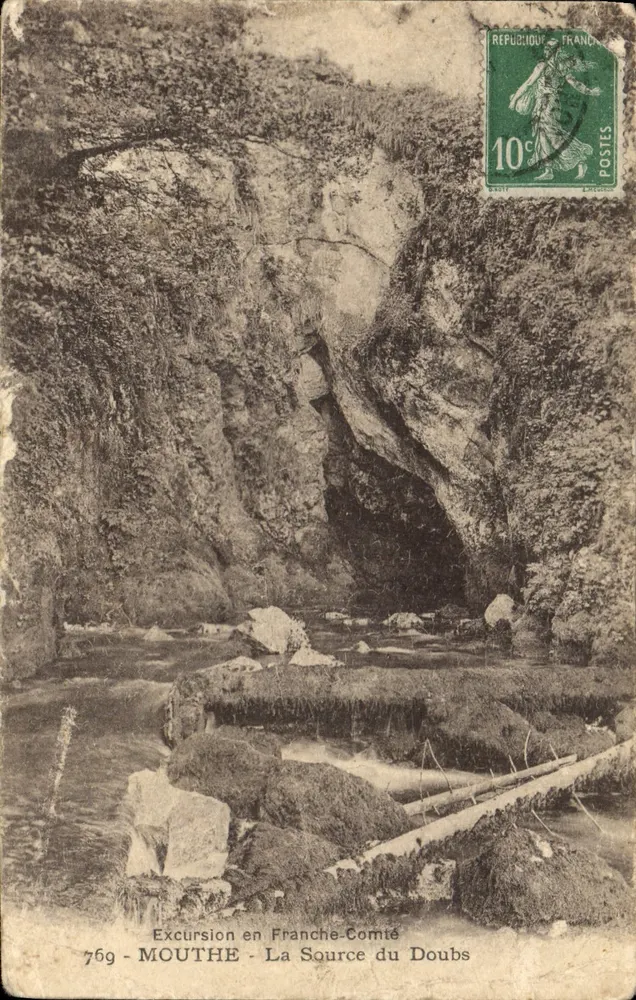 MOUTHE - A Fonte do Doubs — Excursão na Franche-Comté — editor desconhecido, n° 769 - Frente