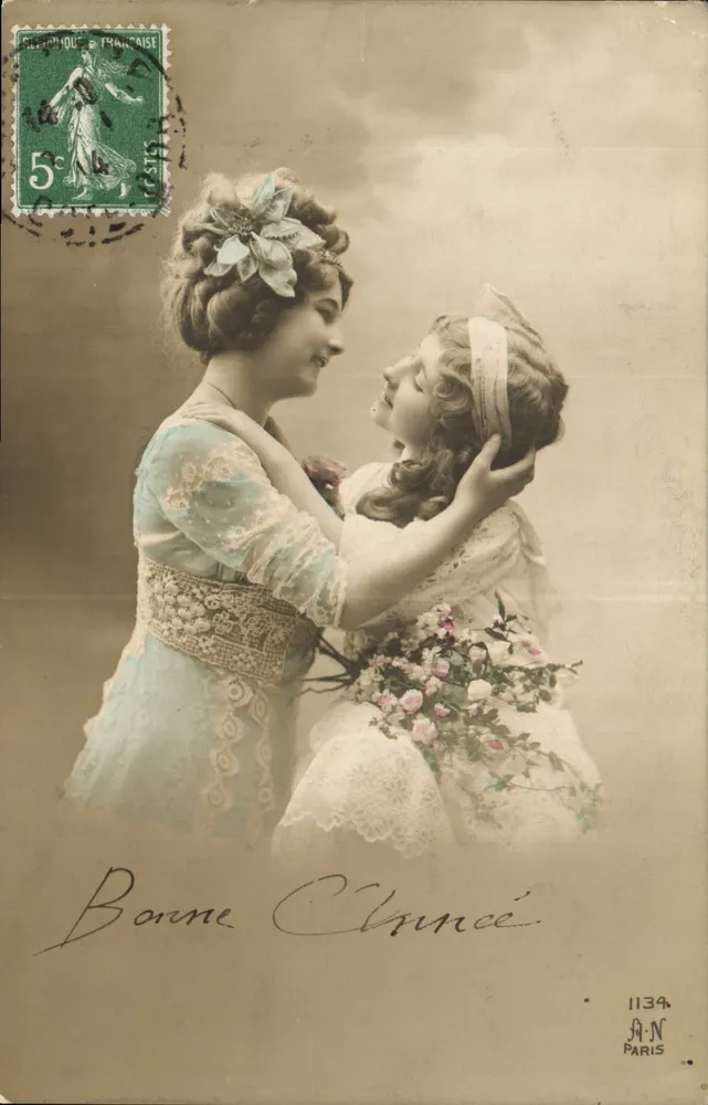 Zwei junge Frauen — zärtliche Szene — A.N. Paris, n°1134 - Vorderseite