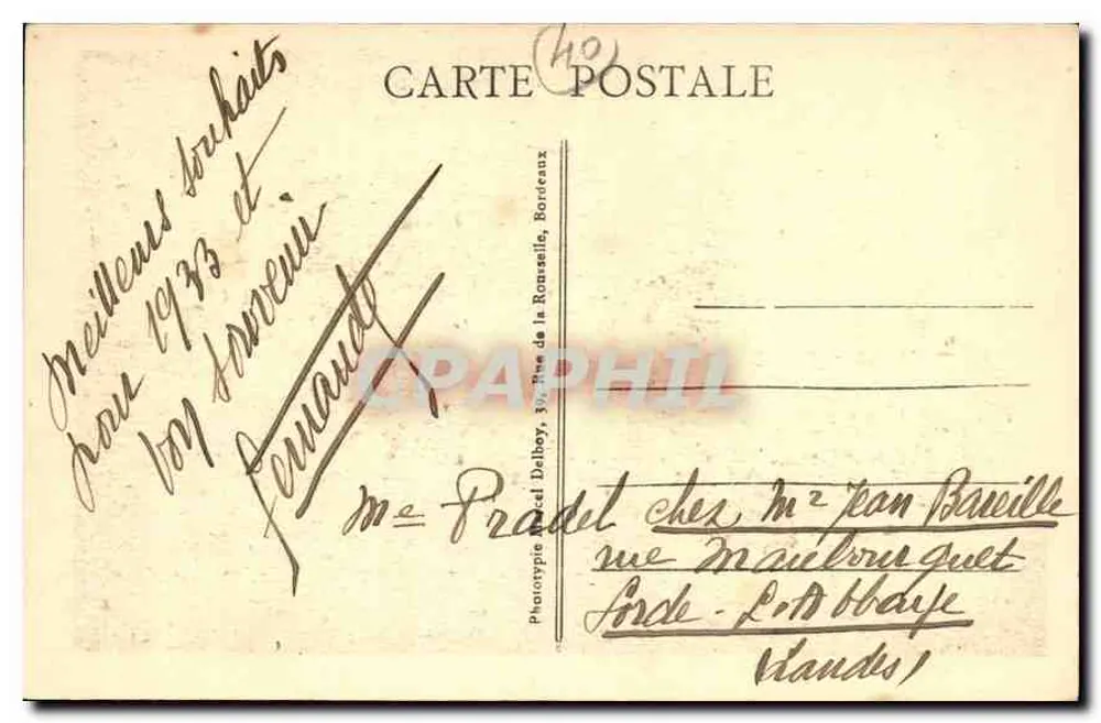 Peyrehorade (Landes) — As Ruínas — M. D. — n° 1018 - Verso