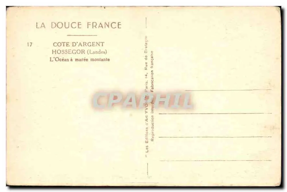 Hossegor (Landes) — Côte d'Argent — Verlag Yvon, n°17 - Rückseite