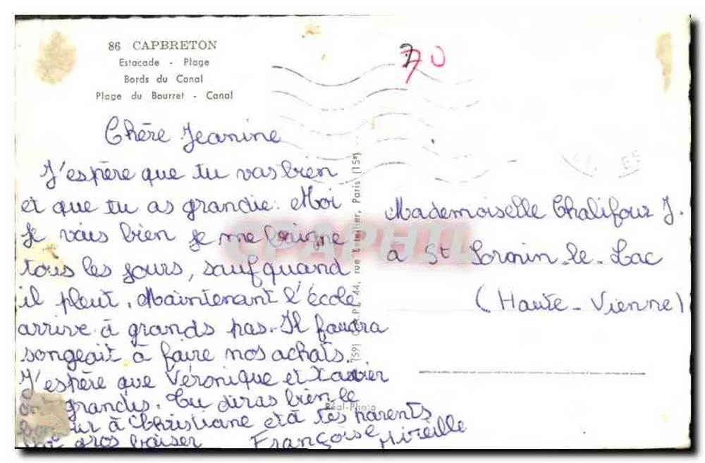 Capbreton — Ansicht der Strände und des Kanals — Verlag: Graphphil - Rückseite