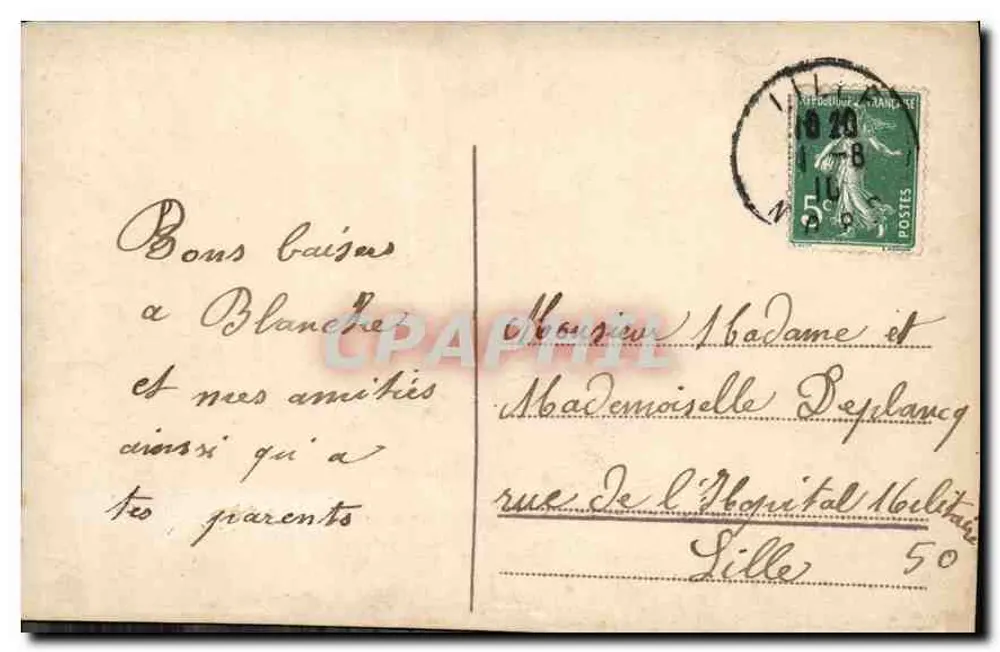Jovem mulher em vestido decorado — cartão postal comercial — Annonciation, n°6 - Verso